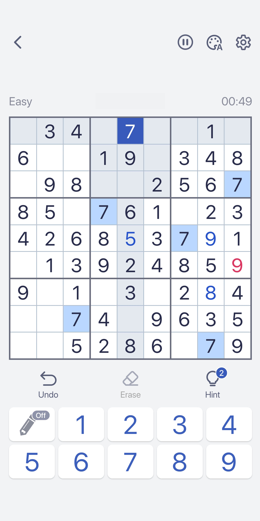 Sudoku screen 2