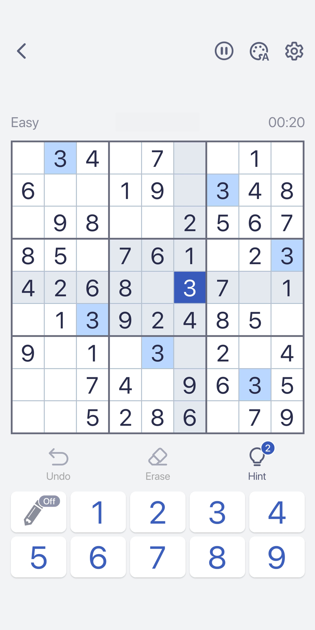 Sudoku screen 3